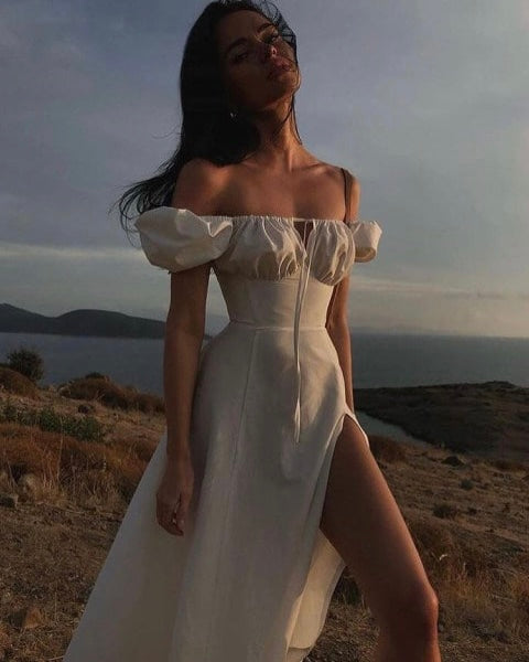 VAIWIMES OFF SHOULDER MIDI DRESS
